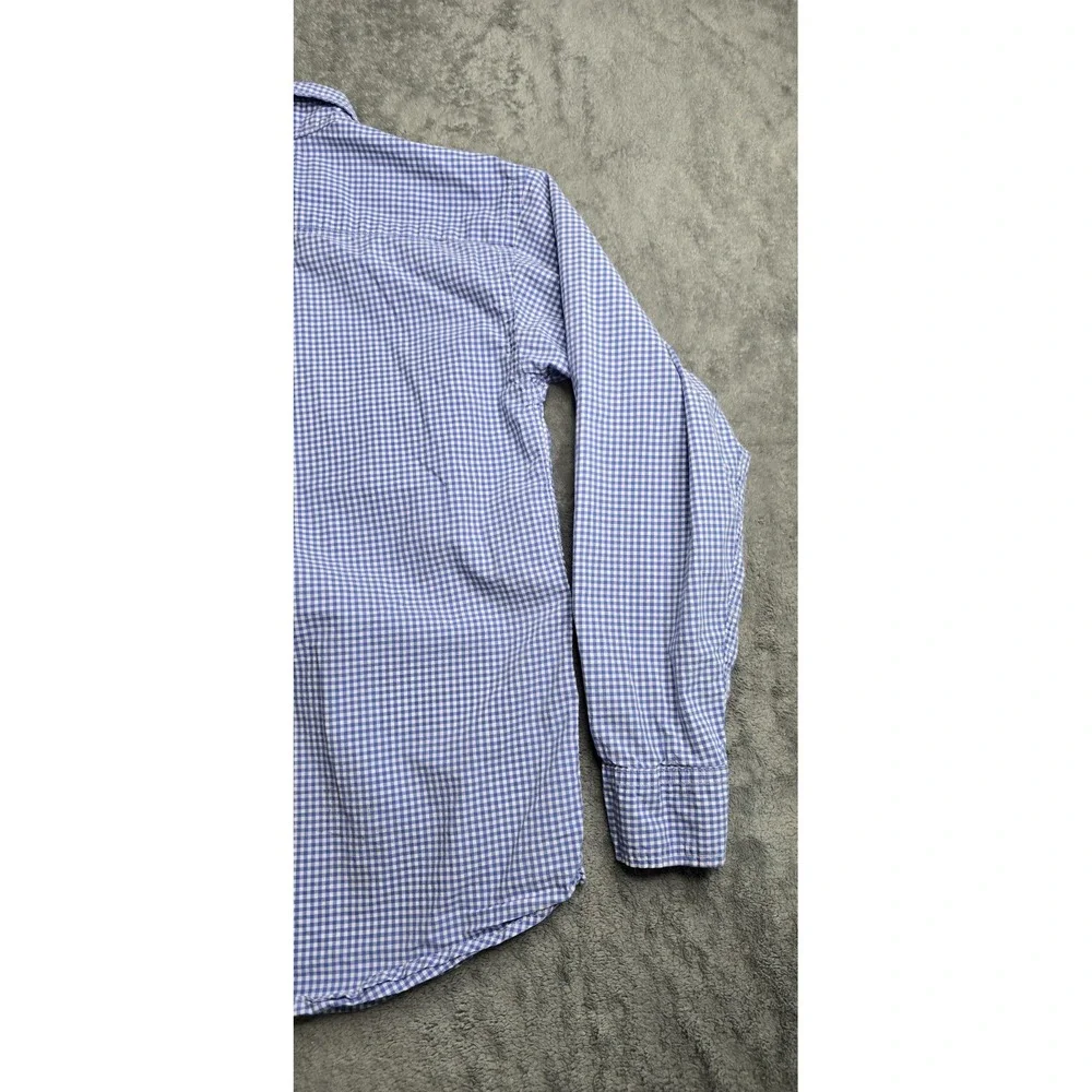 Ralph Lauren Blue Gingham Plaid Long Sleeve Button Down Boys M (10-12) Red Pony